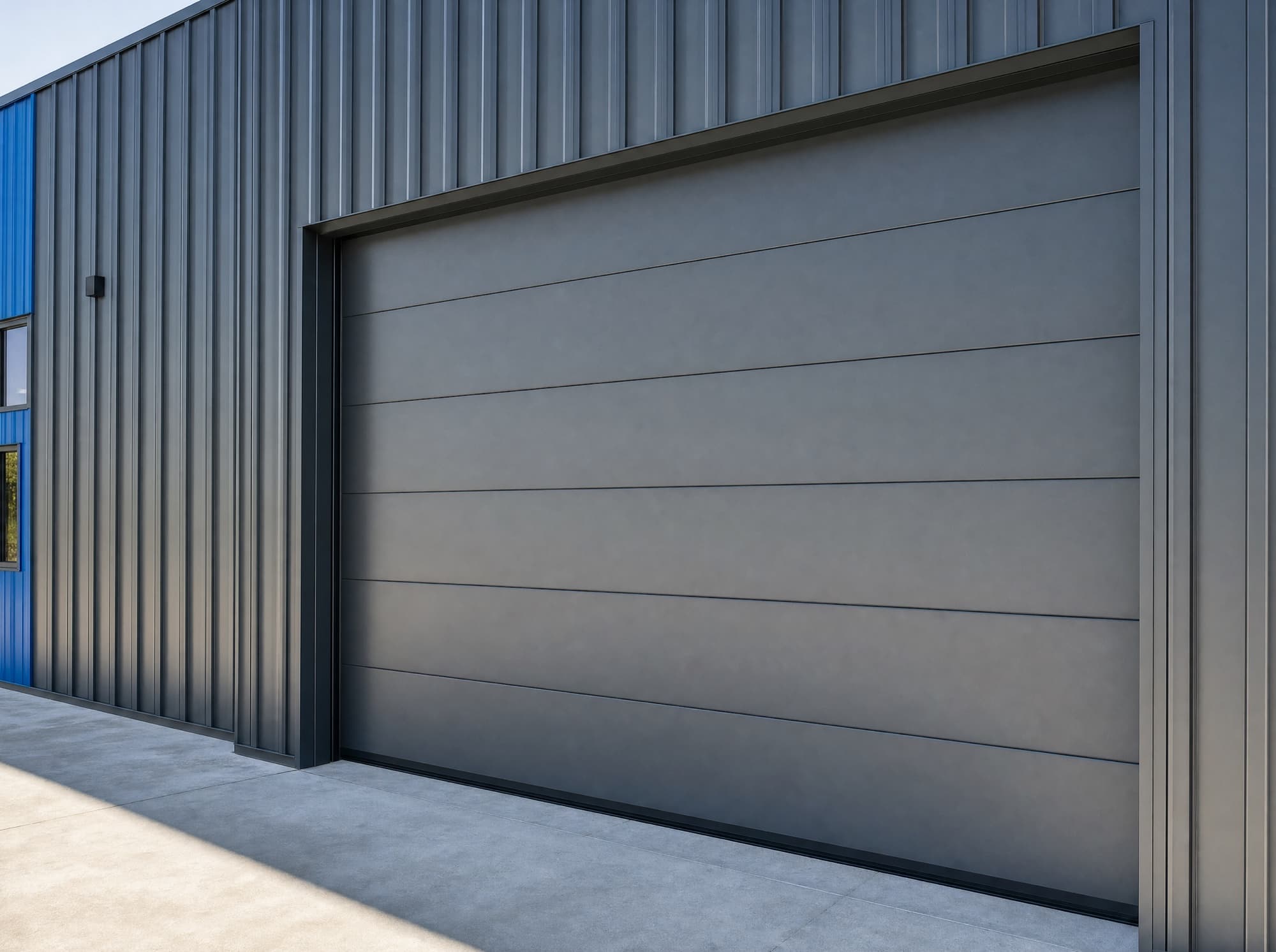 Modern insulated commercial sectional overhead door