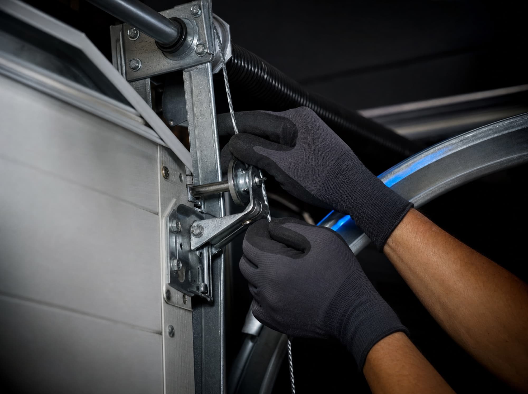 Residential garage door hardware service detail
